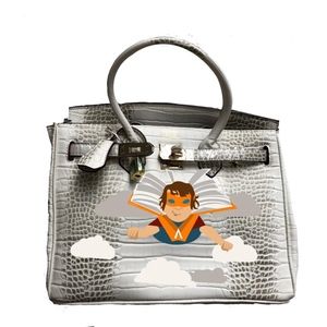 Book Hero Crocodile Leather Satchel